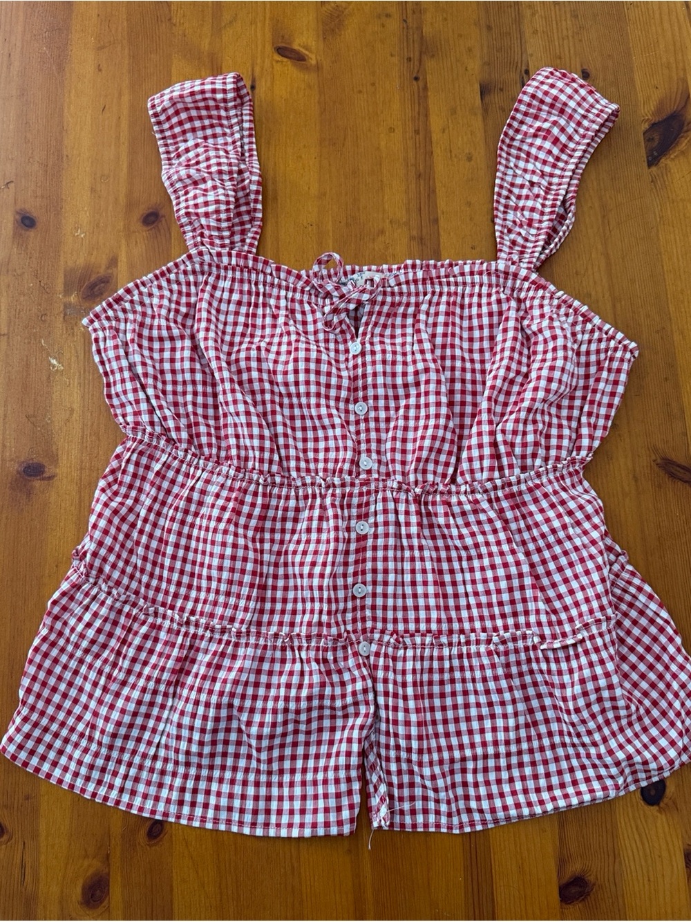 NWOT Red Gingham Women One-Piece Romper - Classic Summer Style